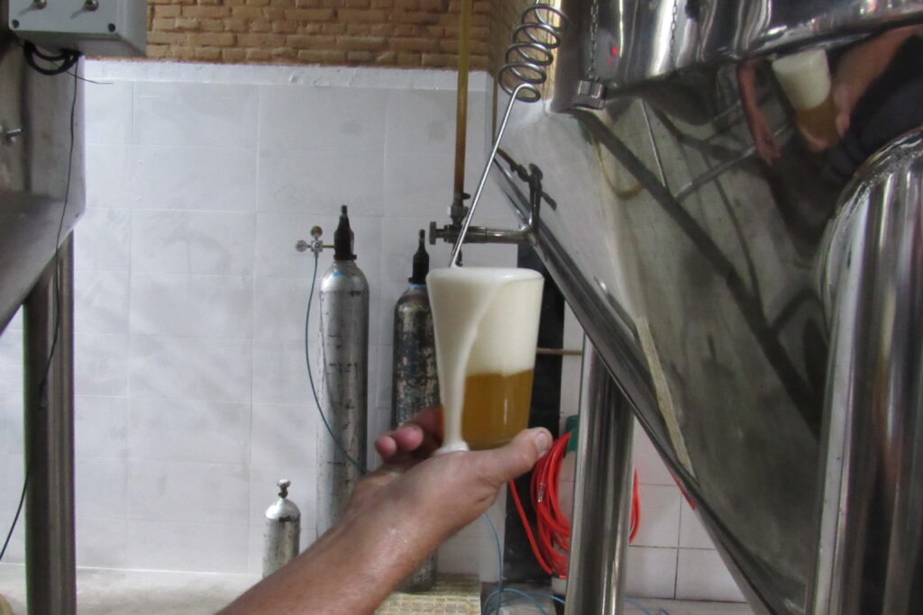 cerveja artesanal em fase de finalização